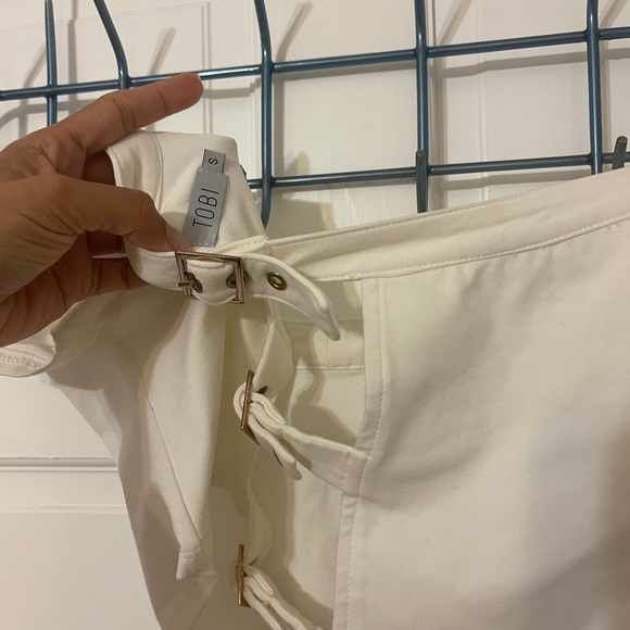 Tobi Off White Mid Rib Top Small (Crop Top) - Picture 4 of 4